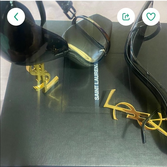 YSL | Black Patent Sandals OPYUM decorated with YSL initials on heels | Size 39 - Picture 12 of 13